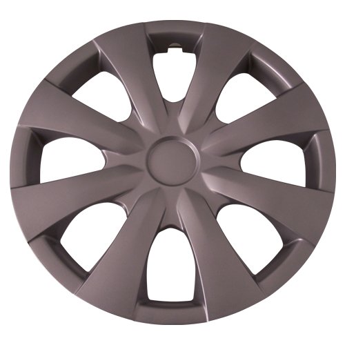 Set Of 4 Silver 15 Inch Universal 8 Spoke Replica Of Toyota Corolla Hubcaps With Clip Retention System - Aftermarket: Iwc450/15S #TOP1