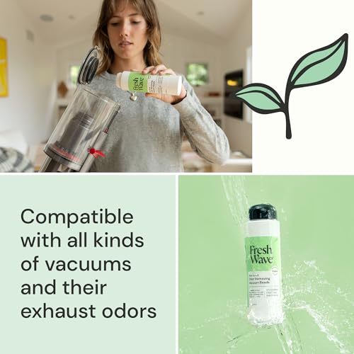 Image of Fresh Wave Vacuum Beads for Vacuum Carpet Rug Deodorizer, 5.25 oz, 2-Pack | Works in central & traditional vacuums, use inside vacuum, Plant-based lime, pine & cedarwood, 10-14 uses per container