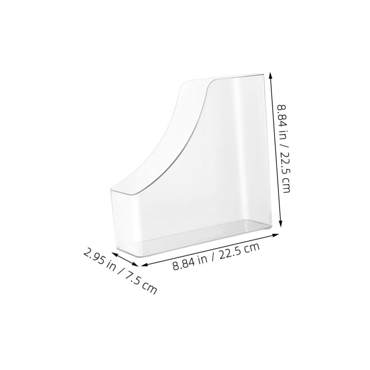 FONDOTIN Clear Plastic Vertical File Holder A4 Document Organizer for Office and Home Transparent Desk Storage for Magazines and Files Stylish Acrylic Design