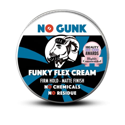 NO GUNK Crème Coiffante 100% Naturelle Pour Homme - Tenue Ferme - Effet Mat - Ingredients naturels et bio - Funky Flex Cream (Original, 50g) Cover
