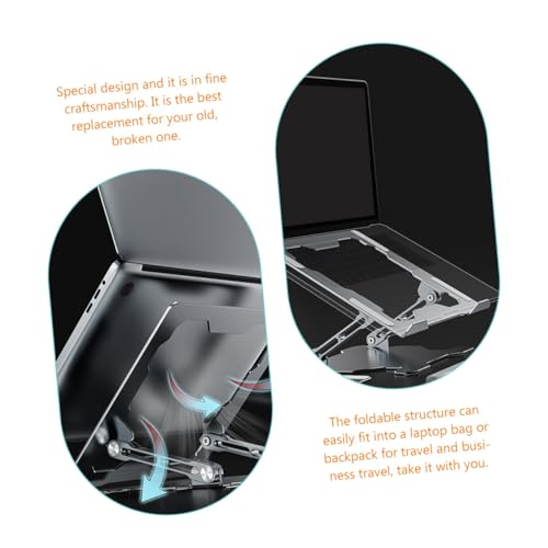 Soporte ajustable para laptop de metal color plata miniatura 4
