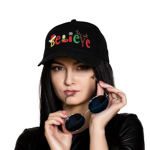 Image of Embroidered Baseball Cap for Women Men Adjustable Baseball Hat Black Baseball Cap Trucker Hat