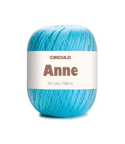 Image of CIRCULO Anne Yarn for Crocheting & Knitting, 100% Mercerized Brazilian Virgin Cotton, Soft Fingering Weight, 547 Yds, 5.19 Oz - Color 2151 Sky