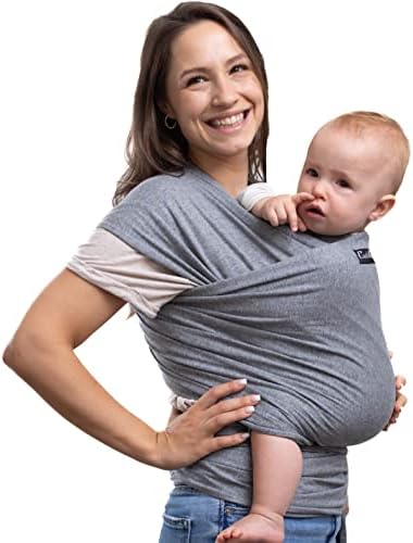 CuddleBug Baby Sling Carrier for Newborns - Infant Baby Wrap Carrier Newborn to Toddler up to 36 lbs - Lightweight & Hands Free Baby Sling Carrier (Grey)