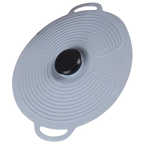 Ipetboom Tapa de Silicona Reutilizable para Almacenamiento de Alimentos para Recipientes y Ollas para Refrigerador y Microondas Color Gris Grande