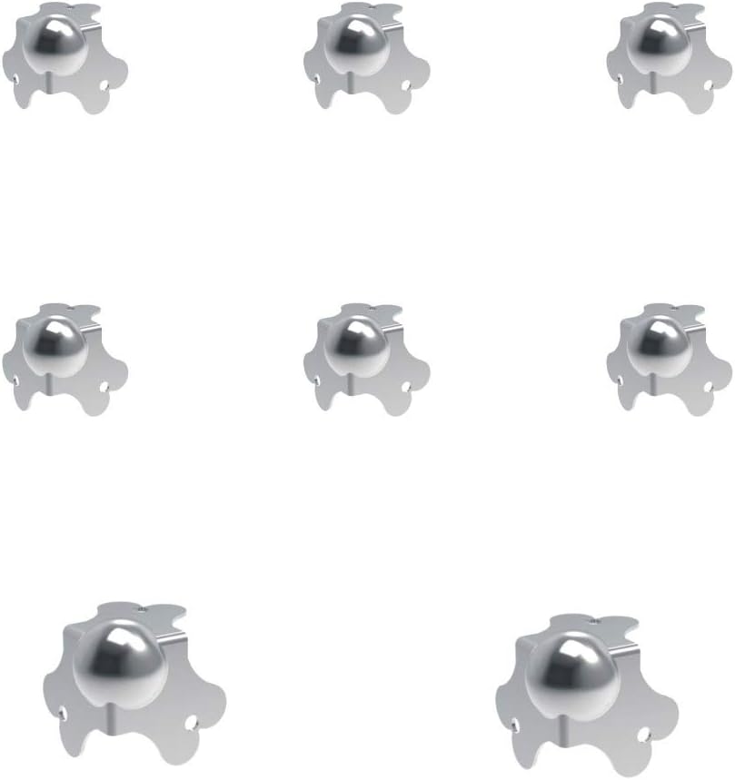 Penn Elcom Flight Case Small Ball Corner (Set of 8) Top/Male | Zinc Finish | DJ/Audio/Sound Box (4.1 * 4.1 * 4.1 cm) Round Angle Edge | Case Protection with 3 Holes | Easy to Fit