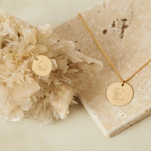 Collier enfant personnalisé initiale florale cadeau baptême - 5