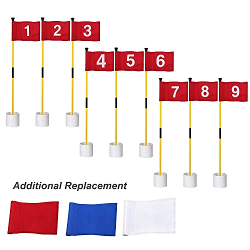 KINGTOP Mini Golf Flagsticks and Hole Cup Set #TOP7