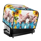DXTKWL Toaster Cover 4 Slice Cute Pig Sunflower Waterproof Appliance Cover with Hang Loop Bread Baker Toaster Cover for Kitchen