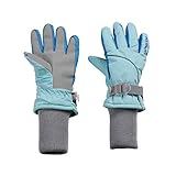 キャプテンスタッグ(CAPTAIN STAG) グローブ 手袋 防寒 5本指 ロングジャージ 子供用 110cm対応 サックス UX-989