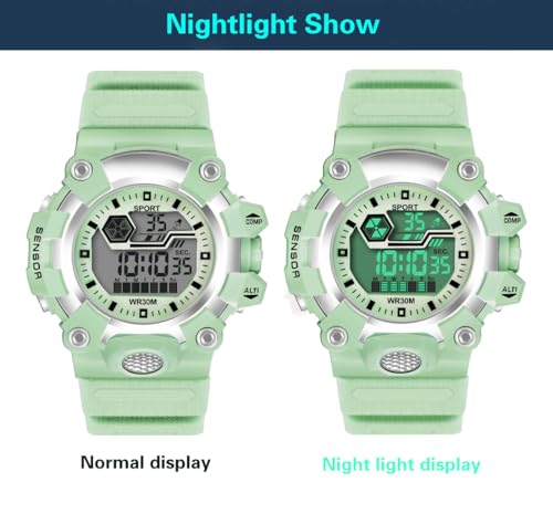 Image of Shocknshop Digital Rubber Strap Sports Multi Functional Black Watch for Mens Boys -WCH158