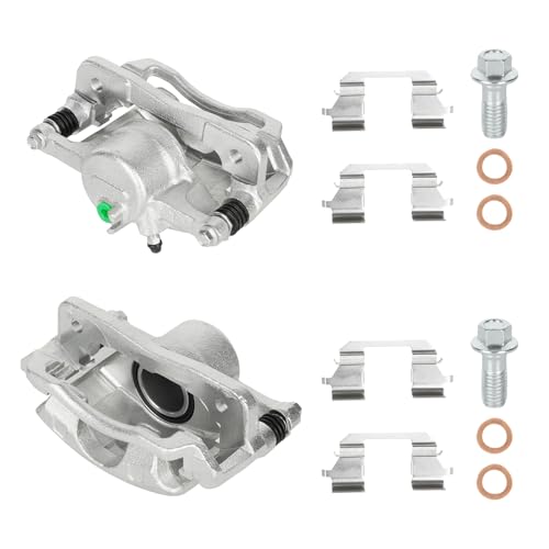 Front Disc Brake Caliper Assembly w/Bracket Fit for 1996-2011 Honda Civic, 1997-2000 Acura EL, 2010-2014 Honda Insight, Replaces 19-B1832 19-B1833
