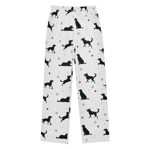 Dog and Ball Boys Pants Boys Athletic Pants Long Pant for Boy with Pockets Wide-Leg Size 6-14Y