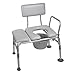 Drive Medical Combination Padded Seat Transfer Bench with Commode Opening, Gray