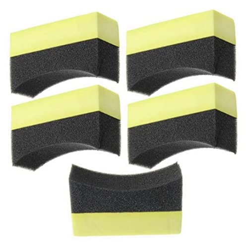 Tire Dressing Applicator Automotive Car Detailing Sponge Washer Curved Foam Cleaning Tool 5PCS Tire Shine Applicator Car Foam Sponge Tool Tyre Pad