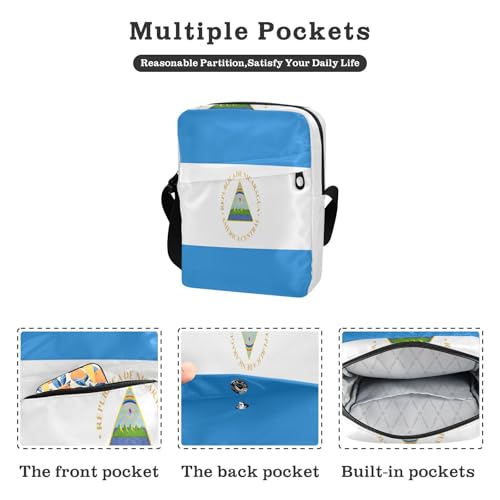 Nicaragua Flag Nicaraguan National Blue mens messenger bag Crossbody Bags For Women Womens Cross Body Purses Adjustable Strap for Travel business2