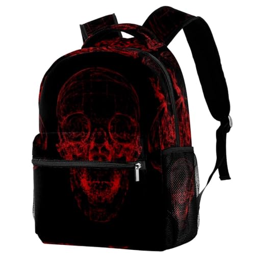 Sac de voyage décontracté à motif crâne rouge pour les sorties des adolescents
