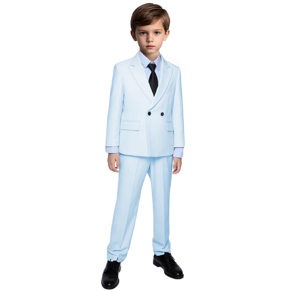 Zweireihiger Jungen-Smokinganzug, verstellbare Taille, für Kleinkinder, Teenager, Jungen, Kommunion, Hochzeit, 2 Stück