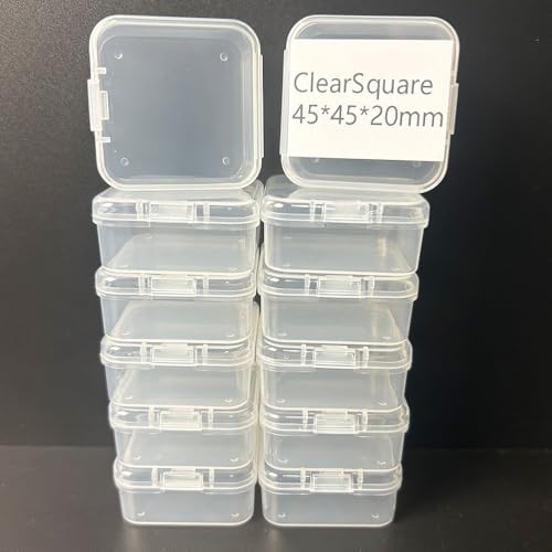 Image of 12 Pcs Clear Small Plastic Storage Containers with Lids, Ideal for Craft Supplies, Jewelry, Small Toys, Beads, Office & Household Organization