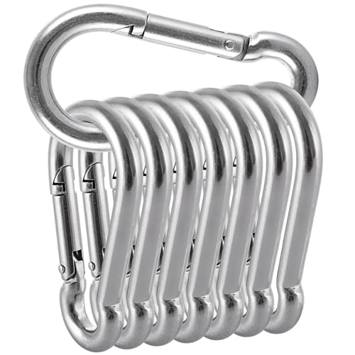 Mosquetones M10 de acero inoxidable 304 con resorte en forma de calabaza (Pack de 8)