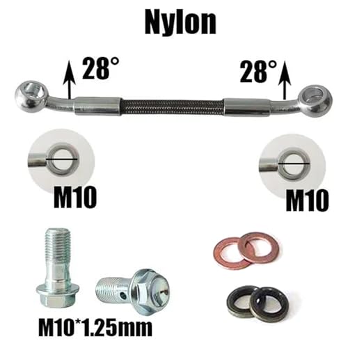 Flexible frein hydraulique AN3 tressé moto M10 1.25mm 420cm