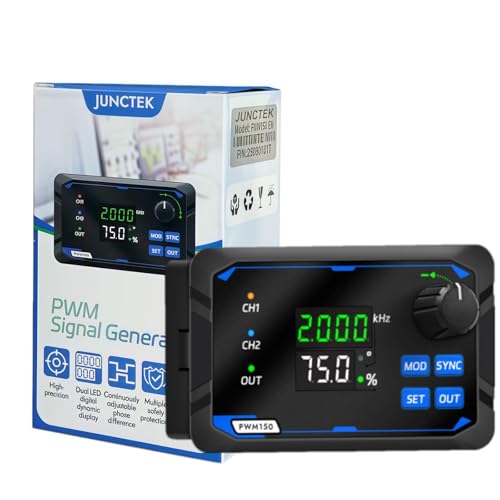 TKXEC Dual-Channel Signal Generator, DC 5-24V 4-20ma Frequency Function Generator 1HZ~100KHZ PWM Pulse Frequency Duty Cycle phasing Motor Driver Speed Controller Adjustable