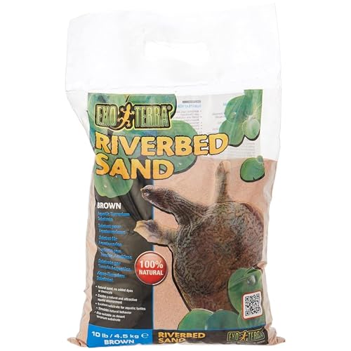 Exo Terra Riverbed Sand, Substrat für Aquaterrarien, natürlicher Sand, excellentes Substrat für Wasserschildkröten, auch als Wüstensand verwendbar, braun, 4,5kg
