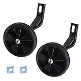 Tsnamay Pair of Black Bicycle Auxiliary Wheel Children's Bicycle Accessories For 12 Inch,Training Wheels