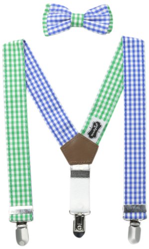 Mud Pie Baby-Boys Newborn Gingham Suspender and Tie Set