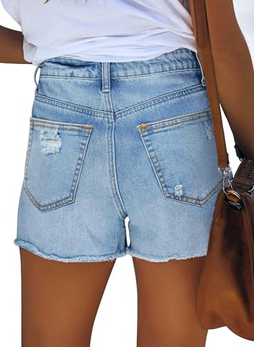 KISSMODA Women’s Denim Shorts Ripped High Waisted Hot Pants Ladies Cut Off Jean Short - Image 4