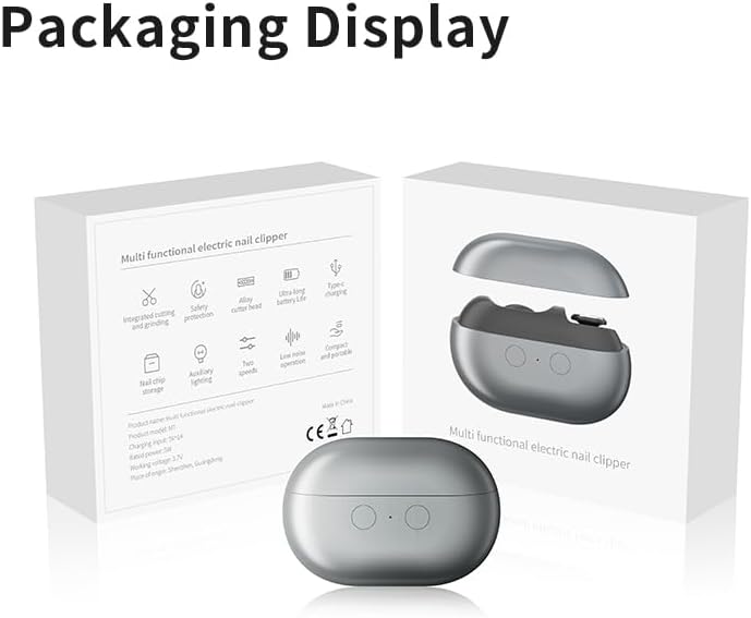 Miniatura 7 de Cortauñas eléctrico para bebés y adultos, 3 en 1 recargable por USB con luz LED, herramienta de cuidado de uñas ajustable de 2 velocidades, segura y