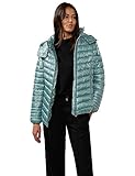 Steppjacke mit abnehmbarer Kapuze, Reißverschluss und verschließbaren Taschen sorgt in leicht glänzender Optik für einen Eyecatcher