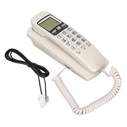 Téléphones muraux rétro blancs à touches avec identification appelant et écran LCD - 2