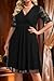 Pinup Fashion Black Cocktail Dress Plus Size Women Lace Top Chiffon Wedding Guest Dresses Semi-Formal Party Evening Wrap V Neck Dress