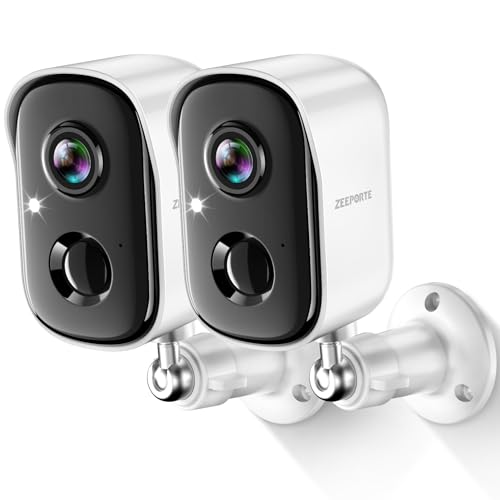 Security Cameras Wireless Outdoor, 2K Cameras for Home Security with Color Night Vision, SD/Cloud Storage,Longer Battery Life, Weatherproof, AI Motion Detection, Spotlight Siren Alarm（2 Pack）