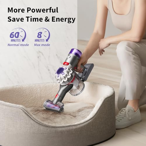 Image of 7000mAh Battery Replacement for Dyson V8, 21.6V Li-ion Battery Compatible with V8 Anima Absolute Motorhead Fluffy SV10 Vacuum Cleaner with 2 Filters and 2 Screw