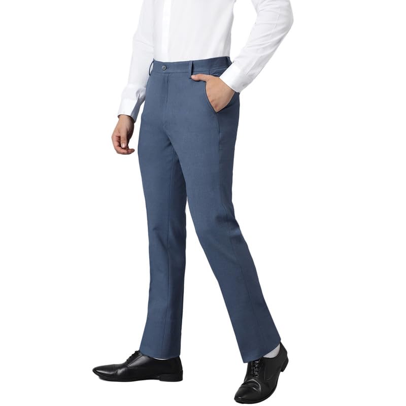 Image of SUBTRACT Slim-Fit Stretchable Lycra Formal Pants for Men with Flexible Waistband | Stylish Men's Wear Trousers for Office or Party |Dress Trouser Pant