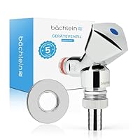Bächlein Universal Geräteventil selbstdichtend, Maschinen-Anschlussventil mit Rückflussverhinderer, Geräteschrägsitzventil