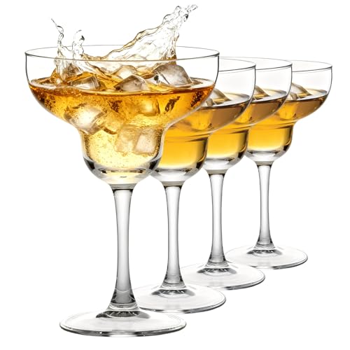MYKAGS Set of 4 Margarita Glasses 455ml Elegant Cocktail Glasses for Frozen Drinks Cocktails and Pina Coladas