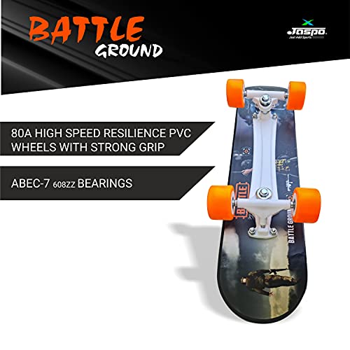 Image of Jaspo Battleground 26 inchx 6.25 inch Inches Fiber Beginner Skateboard for Jaspo Turbo 26 inchx 6.25 inch Inches Fiber Beginner Skateboard for 8 yrs & Above (Battleground)