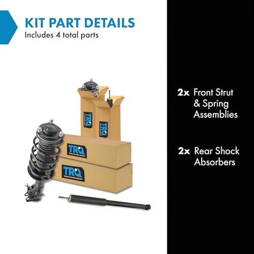 Image of TRQ Front and Rear Complete Strut Assembly & Shock Absorber Kit Complete Strut & Coil Spring Assembly Compatible with 2013-2015 Honda Civic