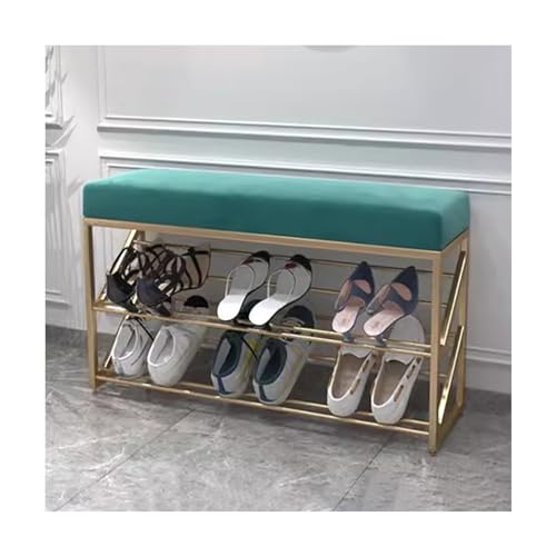 Banc à chaussures étroit avec assise velours pour optimiser les petits espaces - 2
