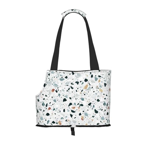 Small Dog Purse Carrier, Outdoor Portable Small Body Dog Bag Tote for Subway/Shopping/Traveling(Terrazzo Marble Pastel)