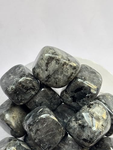 Image of Tumbled Stones, Natural Crystal Healing Stones, Home Office Decor, Aquarium Decorative Pebbles, Vase Fillers (Larvakite, 200)