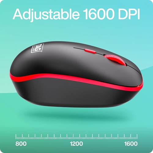 Image of TAG WM500 Black /Red Wireless Mouse, 2.4GHz USB Receiver, Dedicated DPI Button (800 /1200 /1600), 4 Buttons, Ambidextrous & Light, Power-Saving, 10m Range, 1x AA Battery, Supports Windows /Mac /Linux /iOS