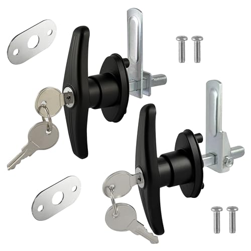 OTTOPO Truck Cap Lock Replacement Parts Fits Leer are Camper Shell Accessories T Handle Latch Door Lock for Pickup Topper Keyed Alike(Left & Right)