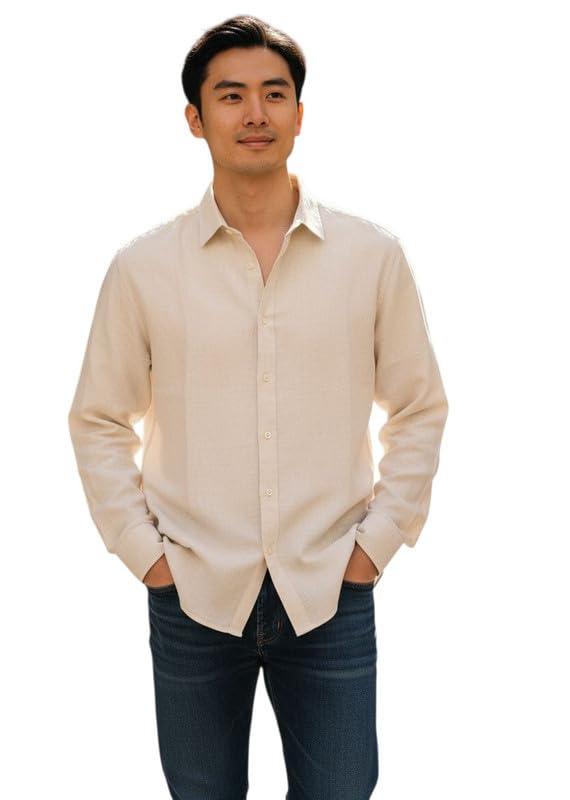 Image of Men's Khadie Cotton Full Sleeves Plain Solid Casual Shirt