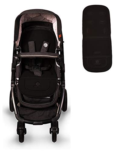 Petite&Mars Memory Foam Liner, Kinderwageneinlage aus Memory-Schaum * Buggy * Memory Foam * Weiche * Universelle * Anti-Stoß (Black) Cover