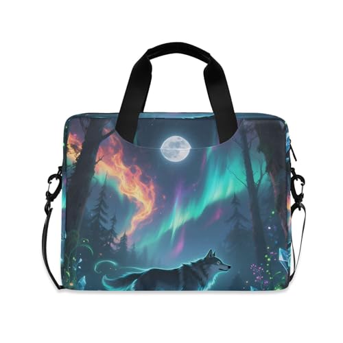 Funda Maletín Portátil Aurora Polar Lights Lobo 13-15.6"