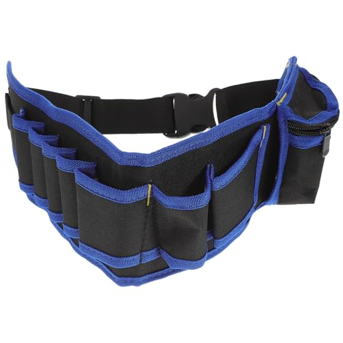 LOORGVEL 調節可能なウエストベルト付き多機能ツールバッグ 耐摩耗オックスフォード製 電気技師 大工 仕事向け 工具収納ポーチ 腰袋